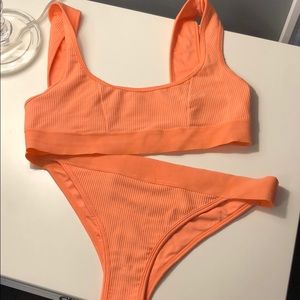 Frankie’s Bikinis Ribbed Orange Bikini